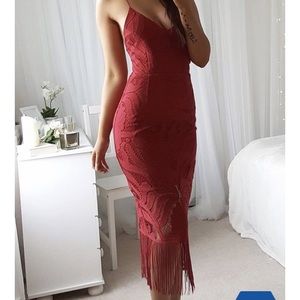 Red Fringe Dress